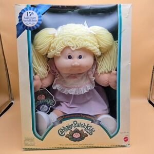 Cabbage Patch Kids 15th Anniversary 1983 Reproduction Doll Mattel 20532 Blonde